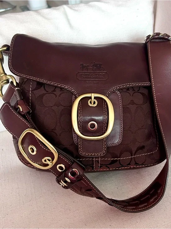 Vintage COACH Bleecker Legacy Flap Brown Leather Shoulder Bag 11434 - Picture 4 of 11